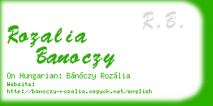 rozalia banoczy business card